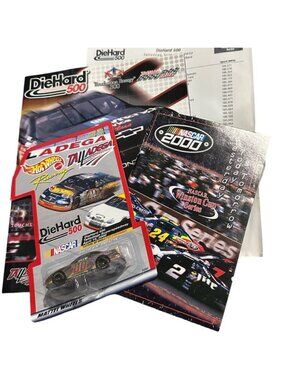 Hot Wheels DieHard 500 NASCAR Collectible Car & Memorabilia Set